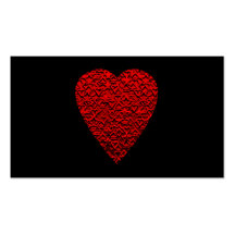 Bright Red Heart Picture. Business Card Template