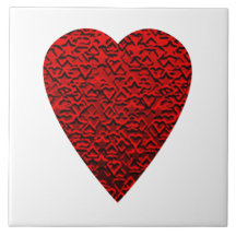 Bright Red Heart Picture. Ceramic Tiles