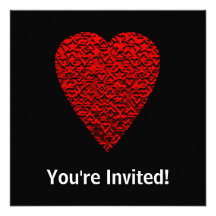 Bright Red Heart Picture. Custom Invites