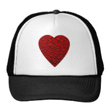 Bright Red Heart Picture. Trucker Hat