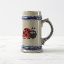 Bright Red Lady Bug Coffee Mugs