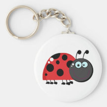 Bright Red Lady Bug Keychains