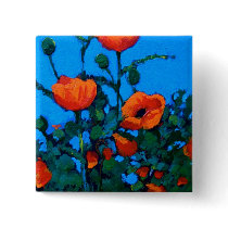 BRIGHT RED POPPIES BUTTON
