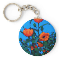 BRIGHT RED POPPIES KEYCHAINS