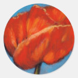BRIGHT RED POPPY ROUND STICKERS