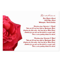 Bright Red Rose Directions Insert Cards Business Card