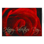 Bright Red Rose Oil-Happy Valentines Day Greeting Cards