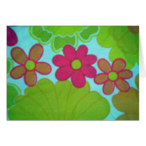 Bright Retro 70's Flower's Greeting Cards