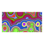bright retro hippie rings photo cards