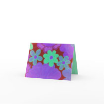 Bright Retro Look-Floral Design-Notecards
