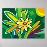 Bright Summer Flowers Poster