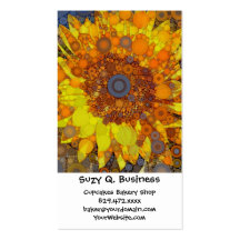 Bright Sunflower Circle Mosaic Digital Art Print Business Card Template