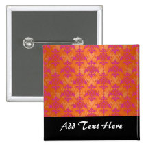 Bright Tangerine Tango Damask Orange Pink