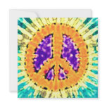 Bright Tie Dye Peace Sign Invitations