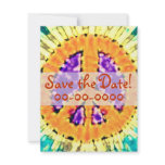 Bright Tie Dye Peace Sign Invitations