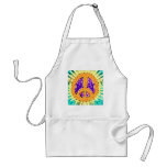 Bright Trippy Hippie Tie Dye Peace Sign aprons