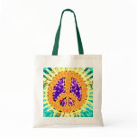 Bright Trippy Hippie Tie Dye Peace Sign bags