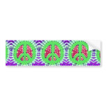 Bright Trippy Hippie Tie Dye Peace Sign bumper stickers
