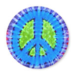 Bright Trippy Hippie Tie Dye Peace Sign magnets