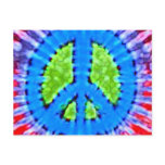 Bright Trippy Hippie Tie Dye Peace Sign postcards