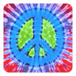 Bright Trippy Hippie Tie Dye Peace Sign stickers