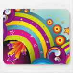 Bright trippy rainbow blue and purple mousepad