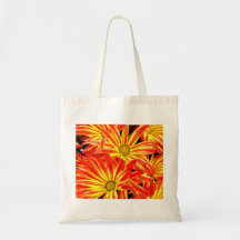 Bright Vibrant Beautiful Orange and Yellow Flowers Canvas Bag