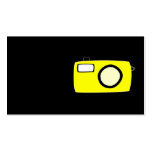 Bright Yellow Camera. On Black. Custom business cards