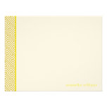 Bright Yellow Greek Key Pattern Thank You Notes Personalized Invitations