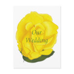 Bright Yellow Rose, Wedding Invitation Postcards