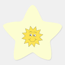 Bright Yellow Summer Sun. Smiling Face. Stickers