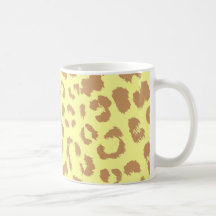 brighter yellow background leopard print mug
