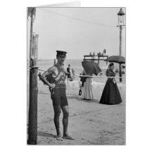 Brighton Beach Lifeguard, early 1900s Greeting Card