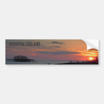 Brighton England sunset bumper sticker