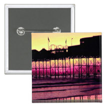 Brighton Pier at sunset, Sussex, England Buttons