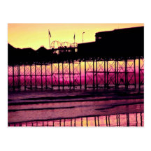 Brighton Pier at sunset, Sussex, England Post Card