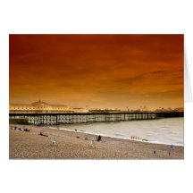 Brighton pier, England Card