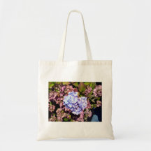 Brilliant blue and purple Hydrangea flowers Tote Bags