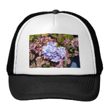 Brilliant blue and purple Hydrangea flowers Mesh Hat