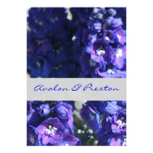 Brilliant Blue & Purple Floral Wedding Invitation