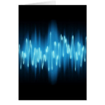 Brilliant Blue Sound Waves on Black Cards