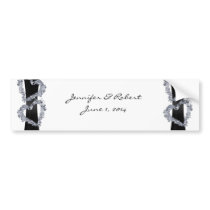Brilliant Hearts: Black Ribbon and Diamond Hearts Bumper Stickers