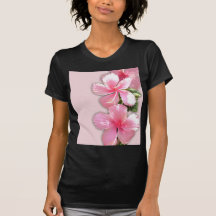 Brilliant Pink Hibiscus Flowers Tshirts