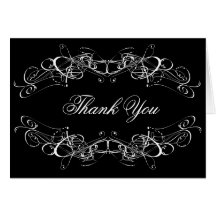 Brilliant Swirls in White Thank You Blank Notecard