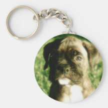 Brindle boxe puppy keychain