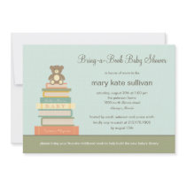 Bring A Book Baby Shower Invitation (Blue)