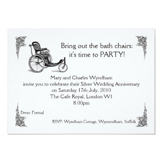 Bring out the Bath Chairs! 13 Cm X 18 Cm Invitation Card