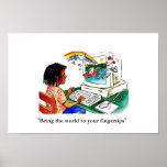 "Bring the world to your fingertips" posters