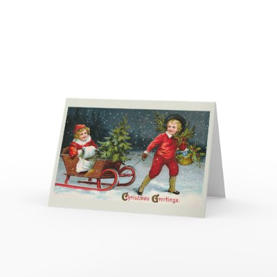 "Bringing Home Christmas Holly" Card by PrimeVintage