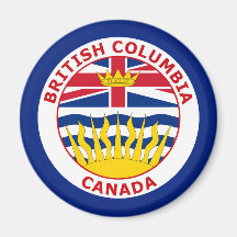 BRISTISH COLUMBIA, CANADA REFRIGERATOR MAGNETS